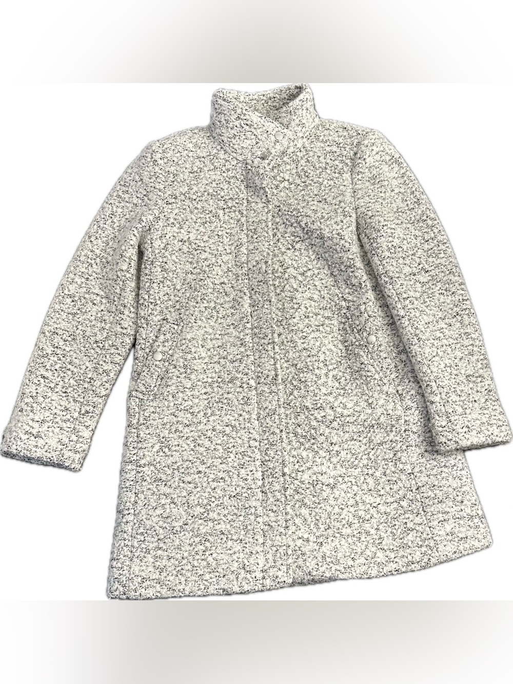 LOFT Heathered Light Gray Wool Blend Pea Coat